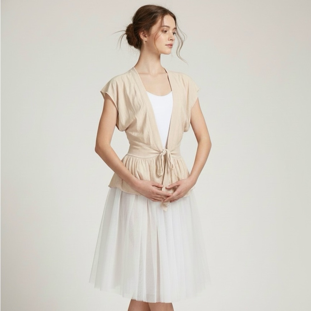 Subtle Luxury Bamboo Knit Cardigan with Waist Ties